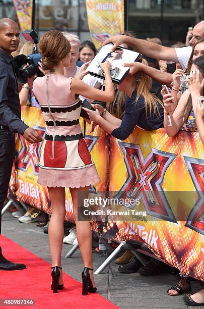 Cheryl Fernandez-Versini attends the London auditions of The X Factor at SSE Arena on July 16, 2015 in London, England.