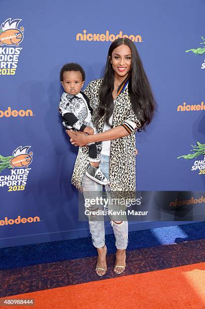 Future Zahir Wilburn and recording artist Ciara attend the Nickelodeon Kids' Choice Sports Awards 2015 at UCLA's Pauley Pavilion on July 16, 2015 in...