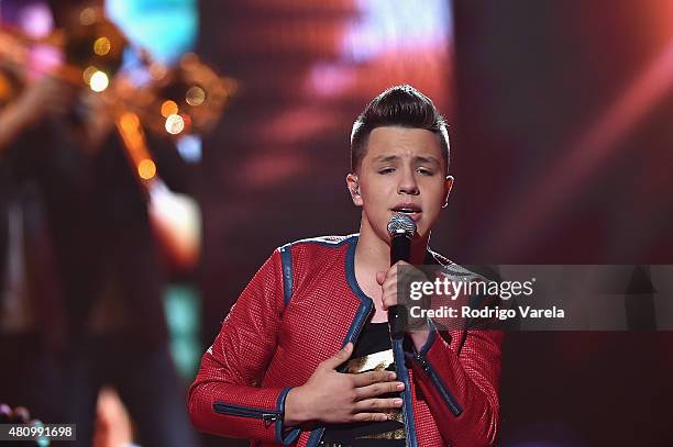 Jonatan Sanchez performs onstage at Univision's Premios Juventud 2015 at Bank United Center on July 16, 2015 in Miami, Florida.