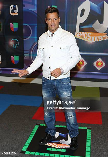 Ricky Martin is seen arriving at Univision's Premios Juventud 2015 at the Bank United Center on July 16, 2015 in Miami, Florida.
