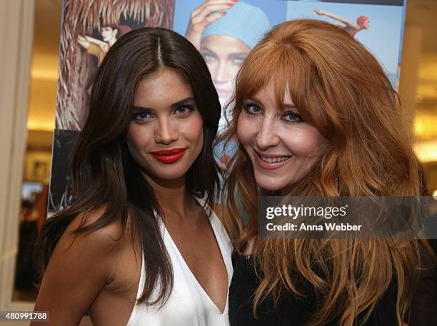 Sara Sampaio and makeup artist Charlotte Tilbury attend as Charlotte Tilbury and Bergdorf Goodman celebrate the Limited Edition Charlotte Tilbury x...