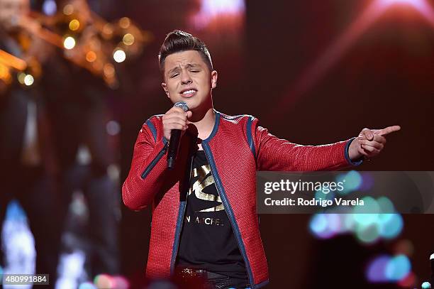 Jonatan Sanchez performs onstage at Univision's Premios Juventud 2015 at Bank United Center on July 16, 2015 in Miami, Florida.