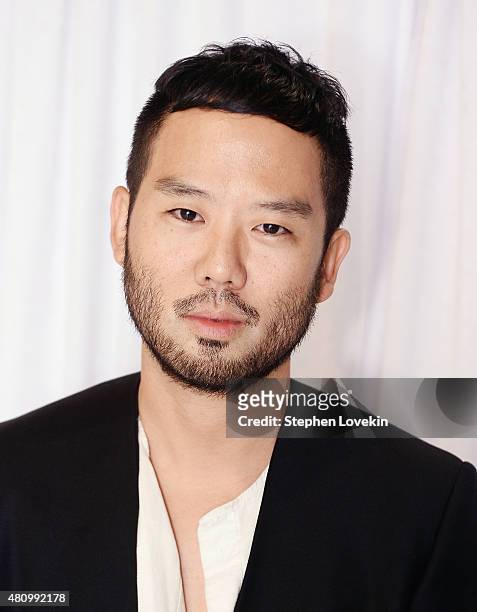 Designer Siki Im attends Siki Im fashion show backstage during New York Fashion Week: Men's S/S 2016 at Skylight Clarkson Sq on July 16, 2015 in New...