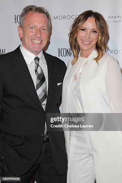 Editor-in-chief Spencer Beck and publisher Alison Miller attend Los Angeles Confidential Women Of Influence Celebration hosted by Christina Hendricks...