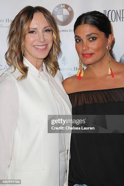 Publisher Alison Miller and designer Rachel Roy attend Los Angeles Confidential Women Of Influence Celebration hosted by Christina Hendricks on July...