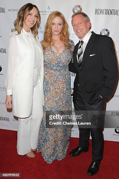 Publisher Alison Miller, actress Christina Hendricks and editor-in-chief Spencer Beck attend Los Angeles Confidential Women Of Influence Celebration...