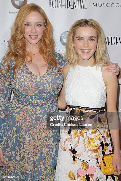 Actresses Christina Hendricks and Kiernan Shipka attend Los Angeles Confidential Women Of Influence Celebration hosted by Christina Hendricks on July...