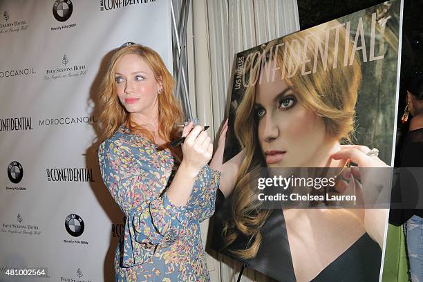 Actress Christina Hendricks attends Los Angeles Confidential Women Of Influence Celebration hosted by Christina Hendricks on July 16, 2015 in Los...