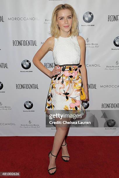 Actress Kiernan Shipka attends Los Angeles Confidential Women Of Influence Celebration hosted by Christina Hendricks on July 16, 2015 in Los Angeles,...