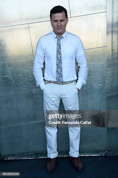Sergio Davila poses at Sergio Davila Runway at New York Fashion Week: Men's S/S 2016 at PHD at the Dream Downtown on July 16, 2015 in New York City.