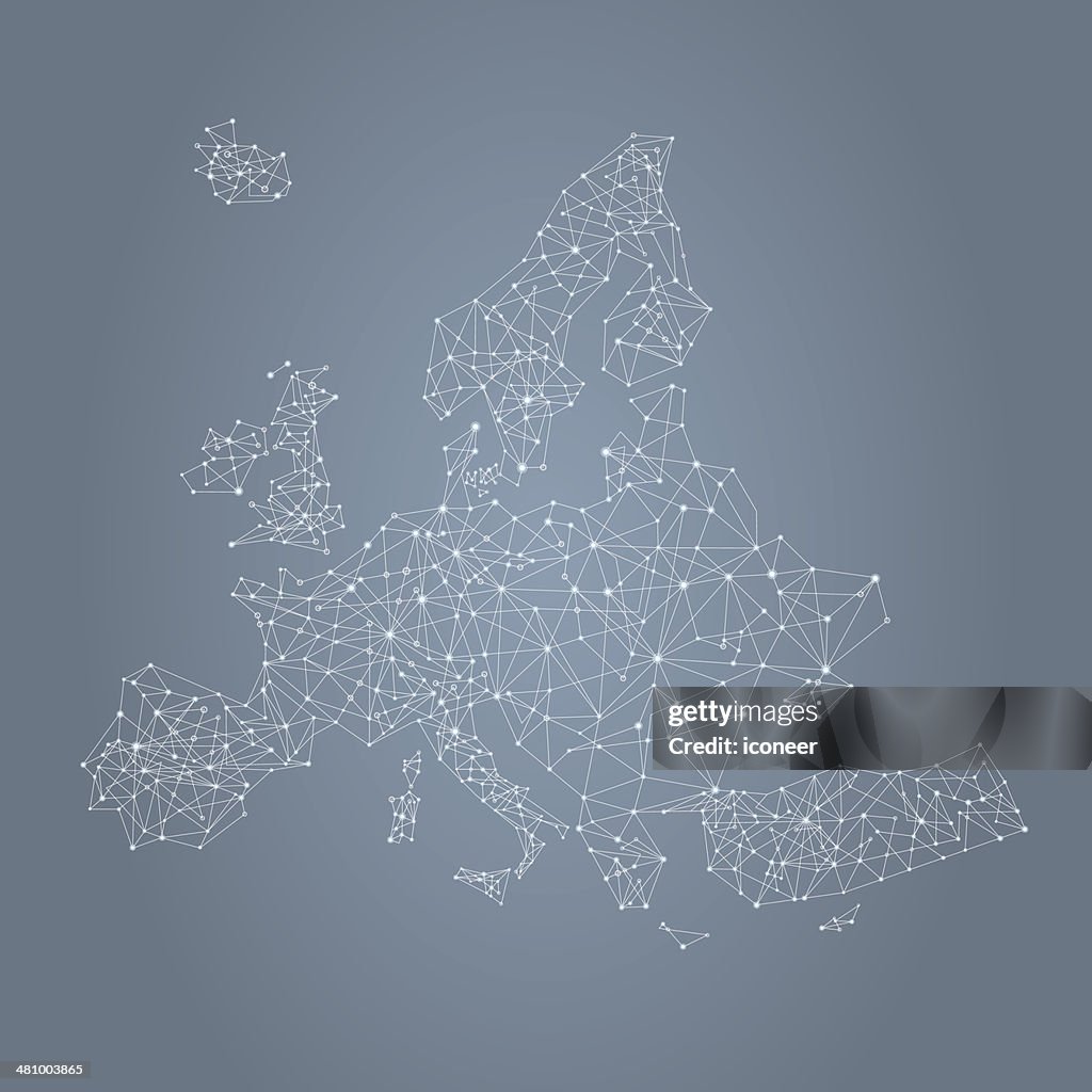 European Network Map Europe Network Map Grey High-Res Vector Graphic - Getty Images