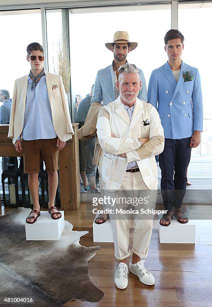 Nick Wooster attends the Hickey Freeman presentation during New York Fashion Week: Men's S/S 2016 at The Standard, East Village on July 16, 2015 in...