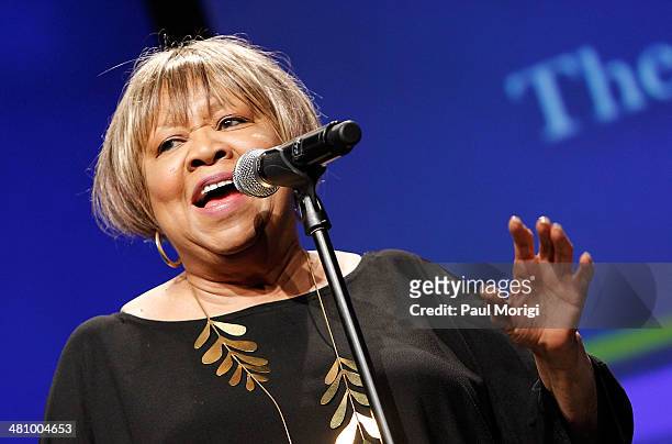 Singer Mavis Staples performs at the Parenthood Federation Of America's 2014 Gala Awards Dinner at the Marriott Wardman Park Hotel on March 27, 2014...
