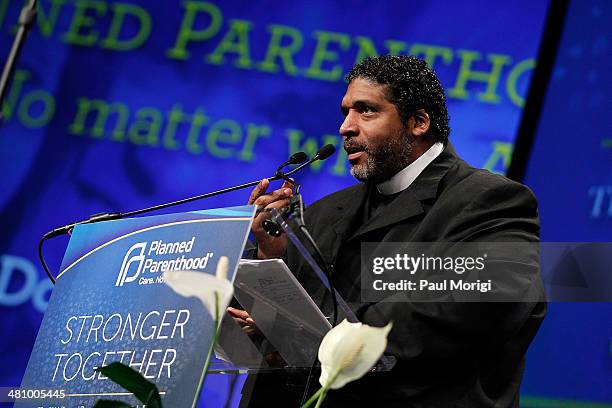 Rev. Dr. William Barber makes a few remarks after receiving the "Planned Parenthood Care. No Matter What." Award the Planned Parenthood Federation Of...
