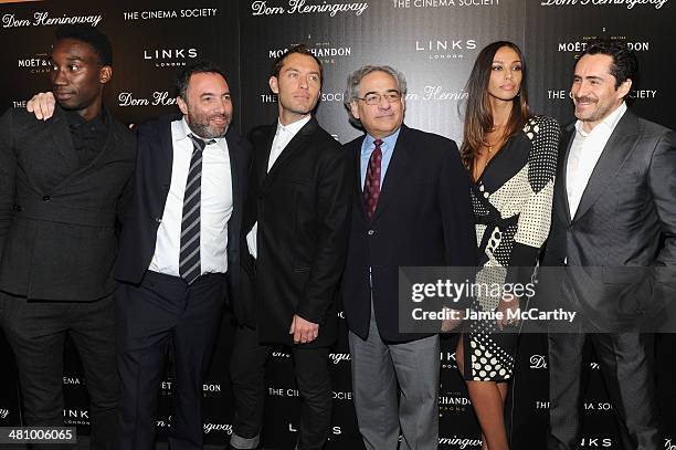 Nathan Stewart-Jarrett, Richard Shepard, Jude Law, Stephen Gilula, Madalina Diana Ghenea and Demian Bichir attend the Fox Searchlight Pictures' "Dom...