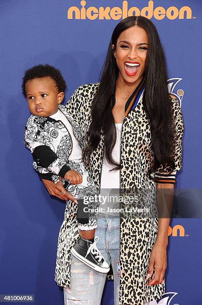 Ciara and son Future Zahir Wilburn attend the Nickelodeon Kids' Choice Sports Awards at UCLA's Pauley Pavilion on July 16, 2015 in Westwood,...