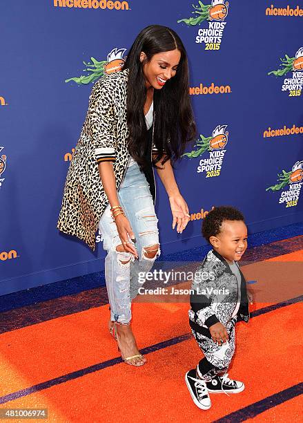 Ciara and son Future Zahir Wilburn attend the Nickelodeon Kids' Choice Sports Awards at UCLA's Pauley Pavilion on July 16, 2015 in Westwood,...