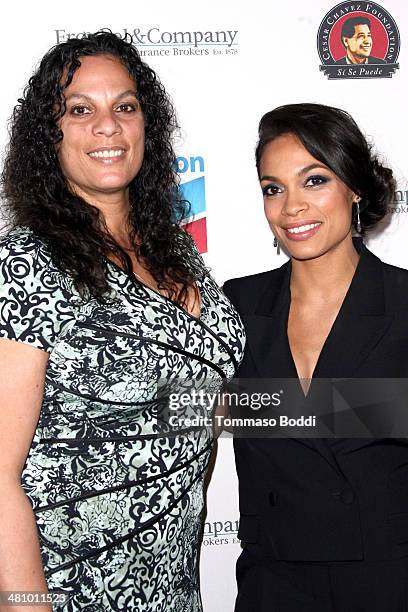 Actress Rosario Dawson and Isabel Celeste attend the Cesar Chavez Foundation's 2014 Legacy Awards Dinner held at the Millennium Biltmore Hotel on...