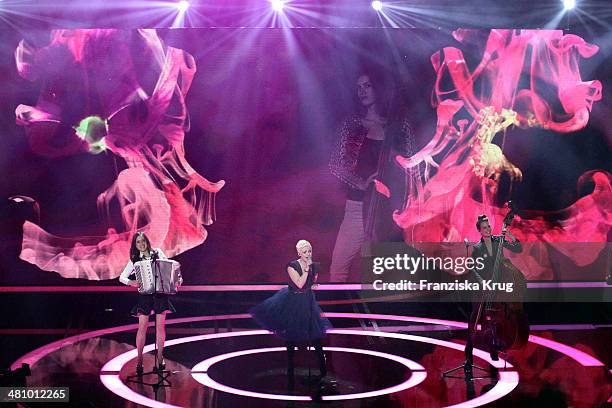 Elaiza attends the Echo Award 2014 show on March 27, 2014 in Berlin, Germany.