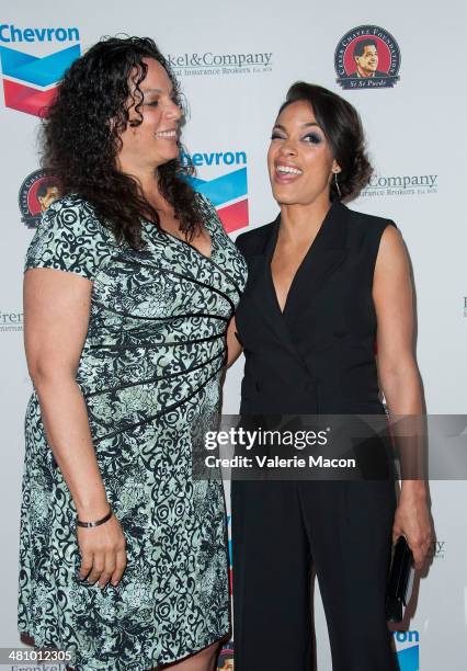 Actress Rosario Dawson and her mother Isabel Celeste Dawson arrive at The The Cesar Chavez Foundation's 2014 Legacy Awards Dinner at Millennium...