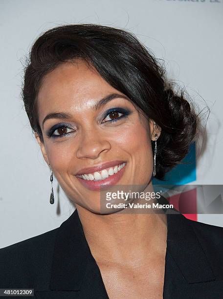 Actress Rosario Dawson arrives at The The Cesar Chavez Foundation's 2014 Legacy Awards Dinner at Millennium Biltmore Hotel on March 27, 2014 in Los...