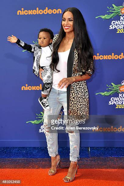 Future Zahir Wilburn and recording artist Ciara attend the Nickelodeon Kids' Choice Sports Awards 2015 at UCLA's Pauley Pavilion on July 16, 2015 in...