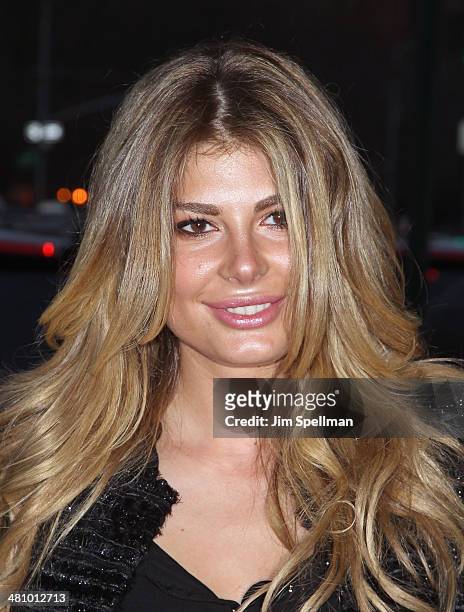 Angela Martini attends the Fox Searchlight Pictures' "Dom Hemingway" screening hosted by The Cinema Society And Links Of London on March 27, 2014 in...