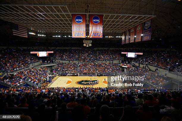 General view of the Stephen C. O'Connell Center during the game between the Florida Gators and the Kentucky Wildcats on February 7, 2015 in...