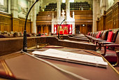Close Up of Senator's Desk in the Canadian Senate