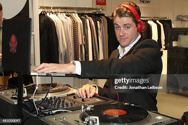 Jon Abrahams DJ's at the J. Lindeberg, Art Of Elysium and GQ Host Event At Saks Fifth Avenue at Saks Fifth Avenue Beverly Hills on March 27, 2014 in...