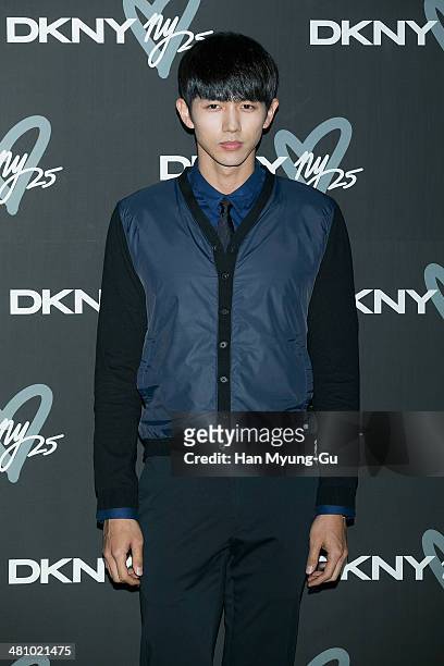 Seulong of South Korean boy band 2AM attends DKNY 25th Anniversary Party at Walkerhill Hotel on March 27, 2014 in Seoul, South Korea.