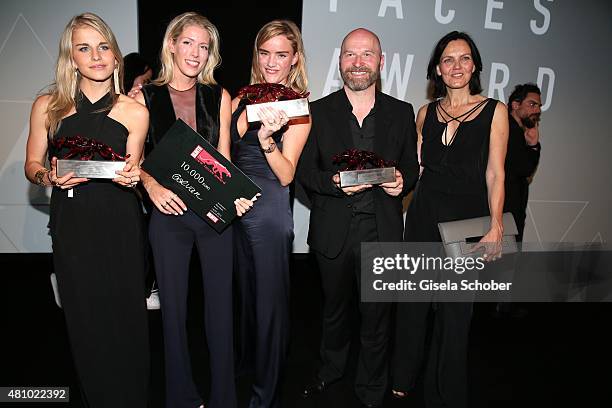 Caro Daur, Anna Christin Haas and Sola Harrison, Designer of Galvan, Julia Rieth, Detlef Stiebich, Designer Stiebich & Rieth during the New Faces...