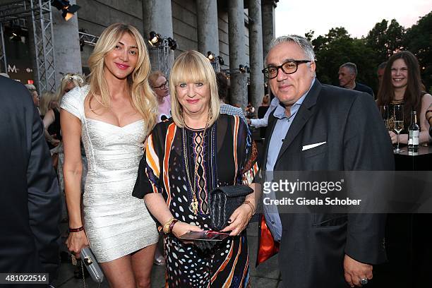 Kaya Sevinc, Patricia Riekel, Ufuk Sevinc during the New Faces Award Fashion 2015 on July 16, 2015 at P1 in Munich, Germany.