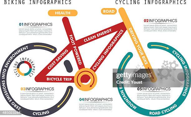 mountain bike infographics - soft focus stock illustrations