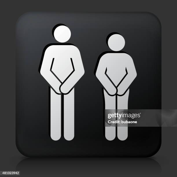 black square button with adam & eve icon - black adam and eve stock illustrations