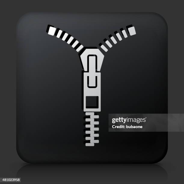 black square button with zipper icon - zipper stock illustrations