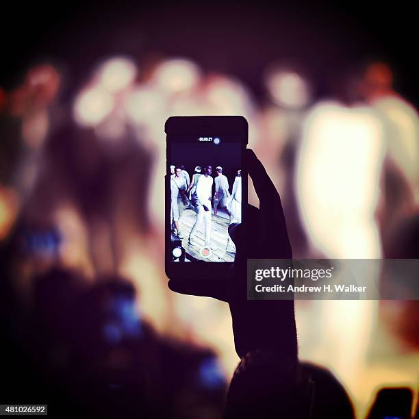 Models walk during the Greg Lauren fashion show at Skylight Clarkson Sq during New York Fashion Week: Men's S/S 2016 on July 15, 2015 in New York...