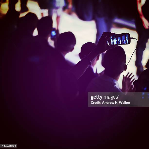 Models walk during the Greg Lauren fashion show at Skylight Clarkson Sq during New York Fashion Week: Men's S/S 2016 on July 15, 2015 in New York...