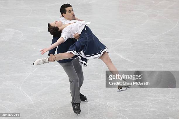 Anna Cappellini and Luca Lanotte of Italy compete in the Ice Dance Short Dance during ISU World Figure Skating Championships at Saitama Super Arena...