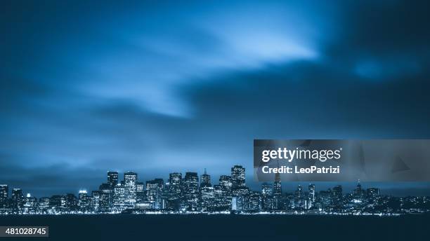 twilight in san francisco - dark sky stock pictures, royalty-free photos & images