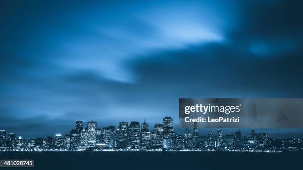 crepúsculo em san francisco - skyline san francisco - fotografias e filmes do acervo