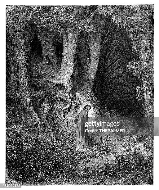 dante's inferno engraving - gustave dore stock illustrations