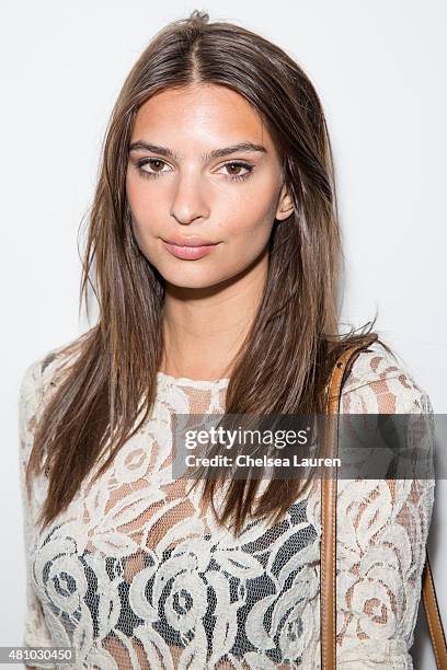 Model / actress Emily Ratajkowski attends the 'Desert Voices' opening exhibition at De Re Gallery on July 16, 2015 in West Hollywood, California.