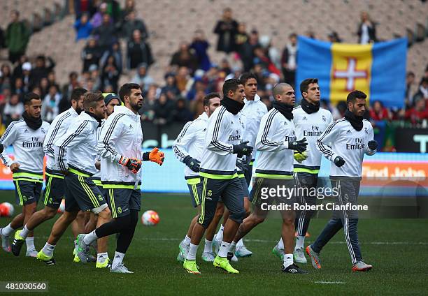 General view during a Real Madrid training session at Melbourne Cricket Ground on July 17, 2015 in Melbourne, Australia.