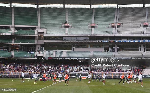 General view during a Real Madrid training session at Melbourne Cricket Ground on July 17, 2015 in Melbourne, Australia.