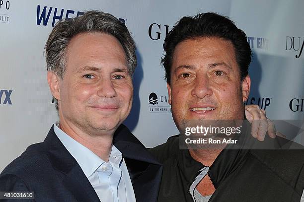 Founder and CEO of DuJour Media Jason Binn and CEO of Wheels Up Kenny Dichter attend the Rob Gronkowski's Dujour summer cover issue party hosted by...