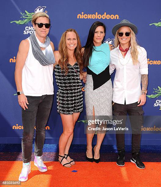 Soccer players Abby Wambach, Christie Rampone, Ali Krieger and Ashlyn Harris attend the Nickelodeon Kids' Choice Sports Awards at UCLA's Pauley...