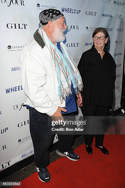 Photographer Bruce Weber and Nan Bush attend the Rob Gronkowski's Dujour summer cover issue party hosted by Nicole Vecchiarelli, Bruce Webber and...