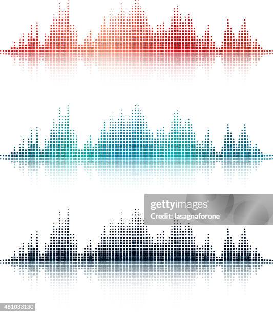 ilustrações de stock, clip art, desenhos animados e ícones de ondas de som v3 - música acústica