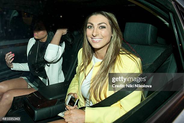 Luisa Zissman is seen leaving the Piccadilly Theatre, Piccadilly on March 27, 2014 in London, England.